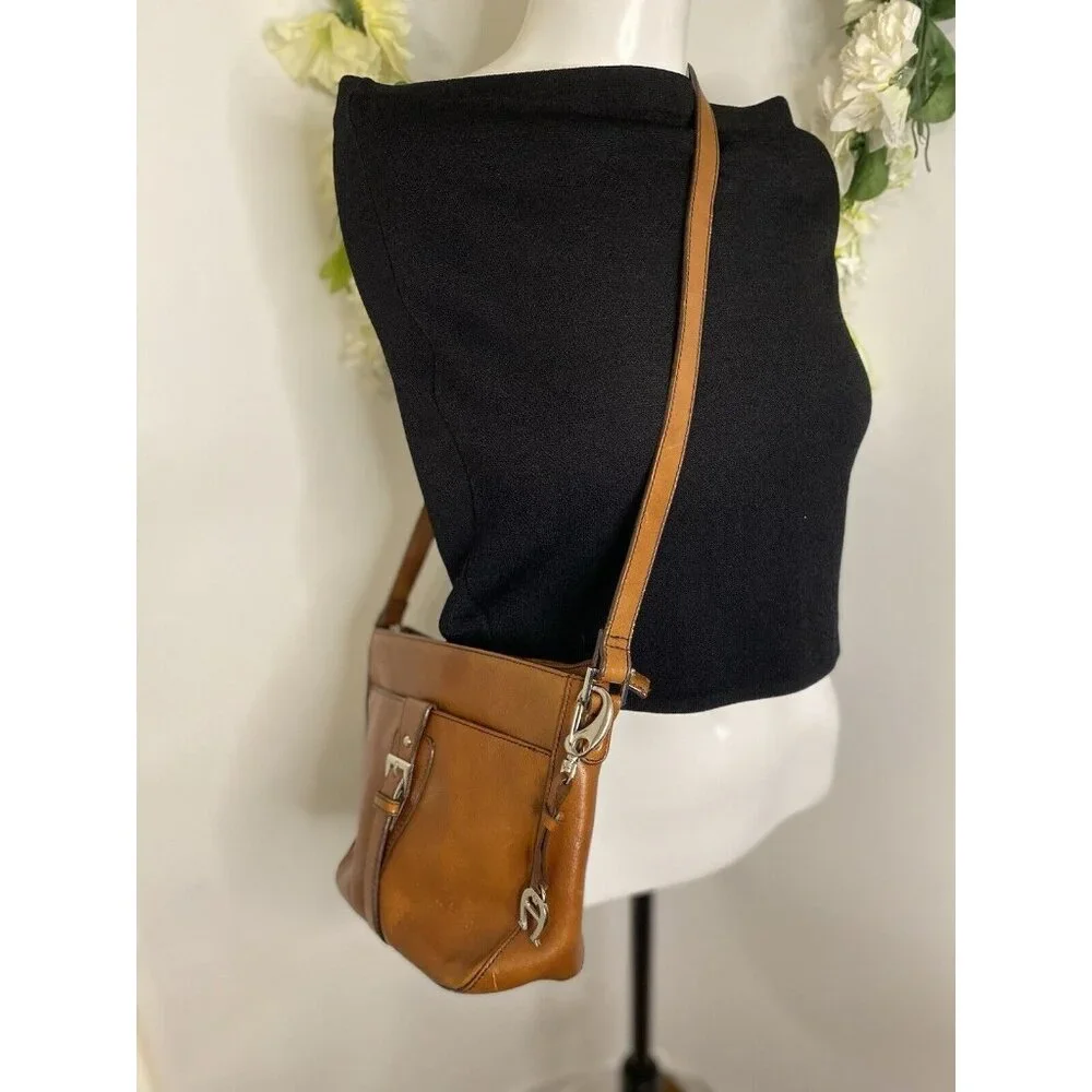 Vintage Etienne Aigner Leather Crossbody Shoulder Bag Purse Brown Boho Organizer - Picture 9 of 16
